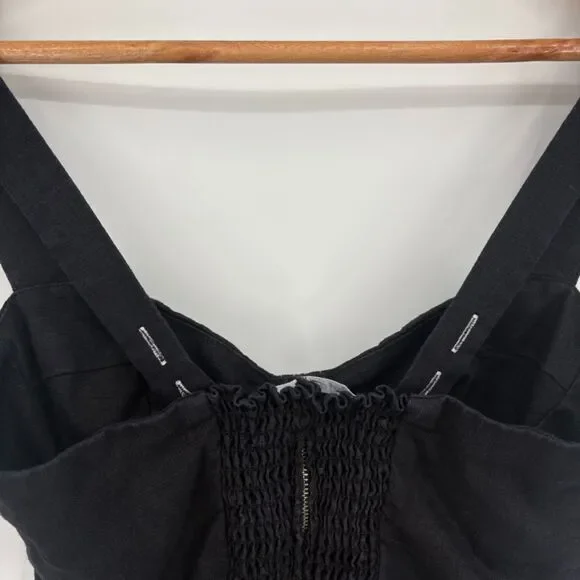 Reformation Libra Bustier Linen Top, Sz 0, Black White Sexy Reputation Edgy - Picture 7 of 10